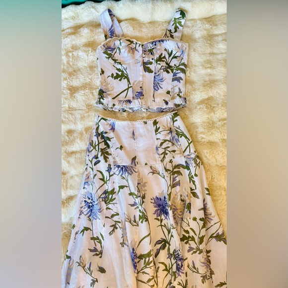 Reformation Anatolia Linen Two Piece In Serenity, brand new, never worn,no flaws - Picture 15 of 16